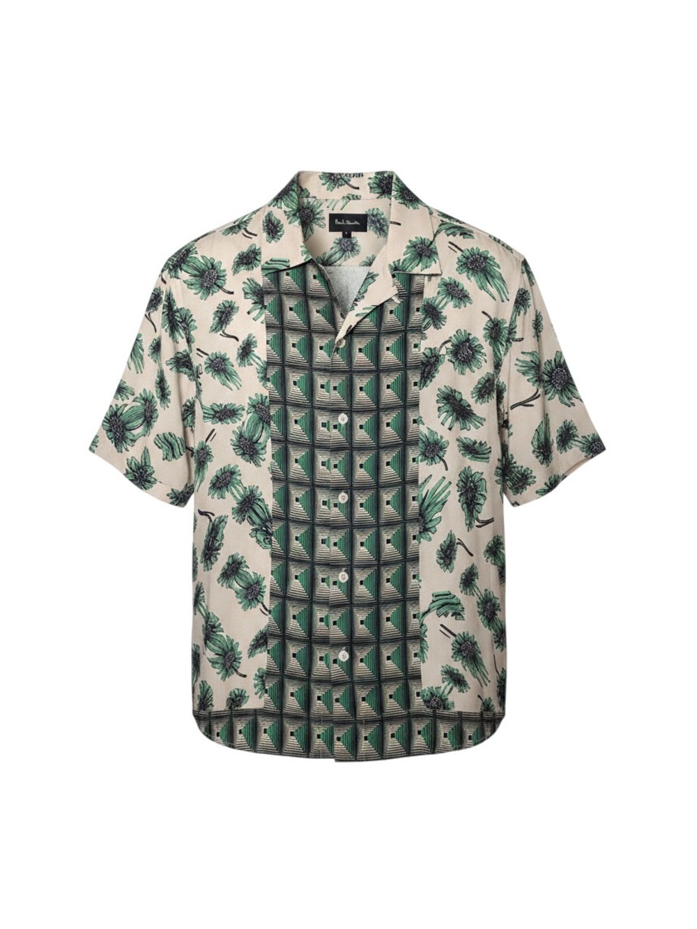 Paul Smith Beige & Green Short-Sleeve Printed Camp Shirt